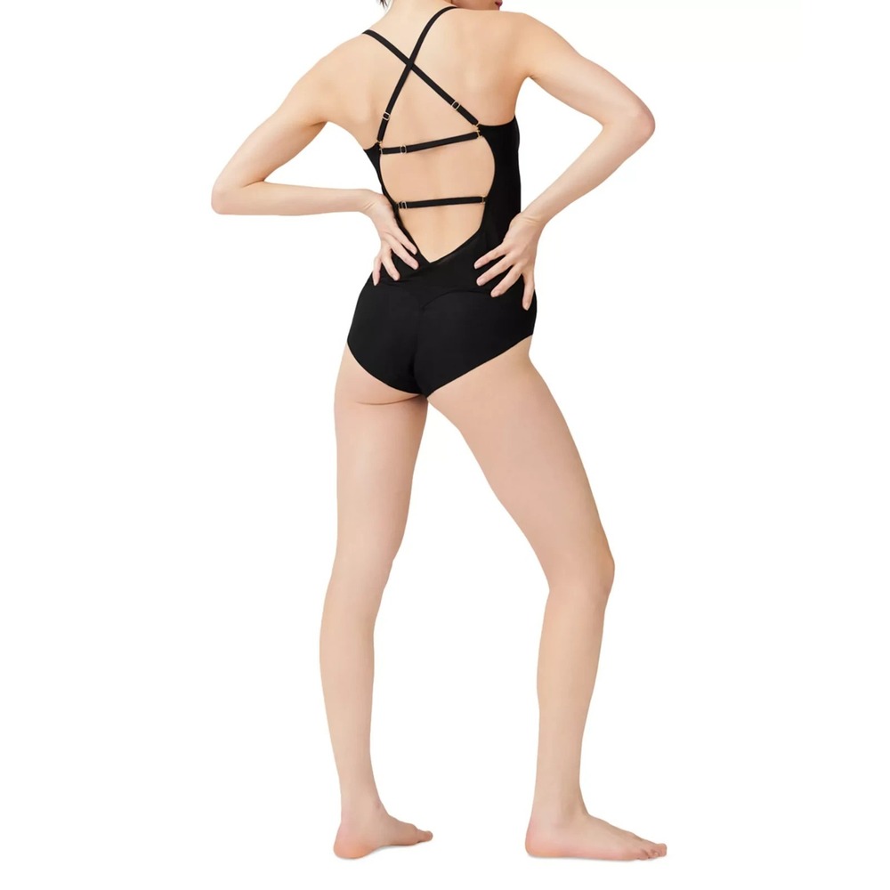 ITEM m6 All Mesh Shape Low Back‎ V Neck Bodysuit Black Size Large L NEW $138 - Picture 2 of 3